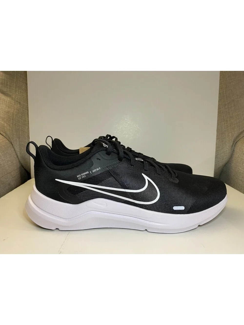 Nike Downshifter 12 DD9293-001 Mens Sneaker US 11 Black White Mesh Running Shoes